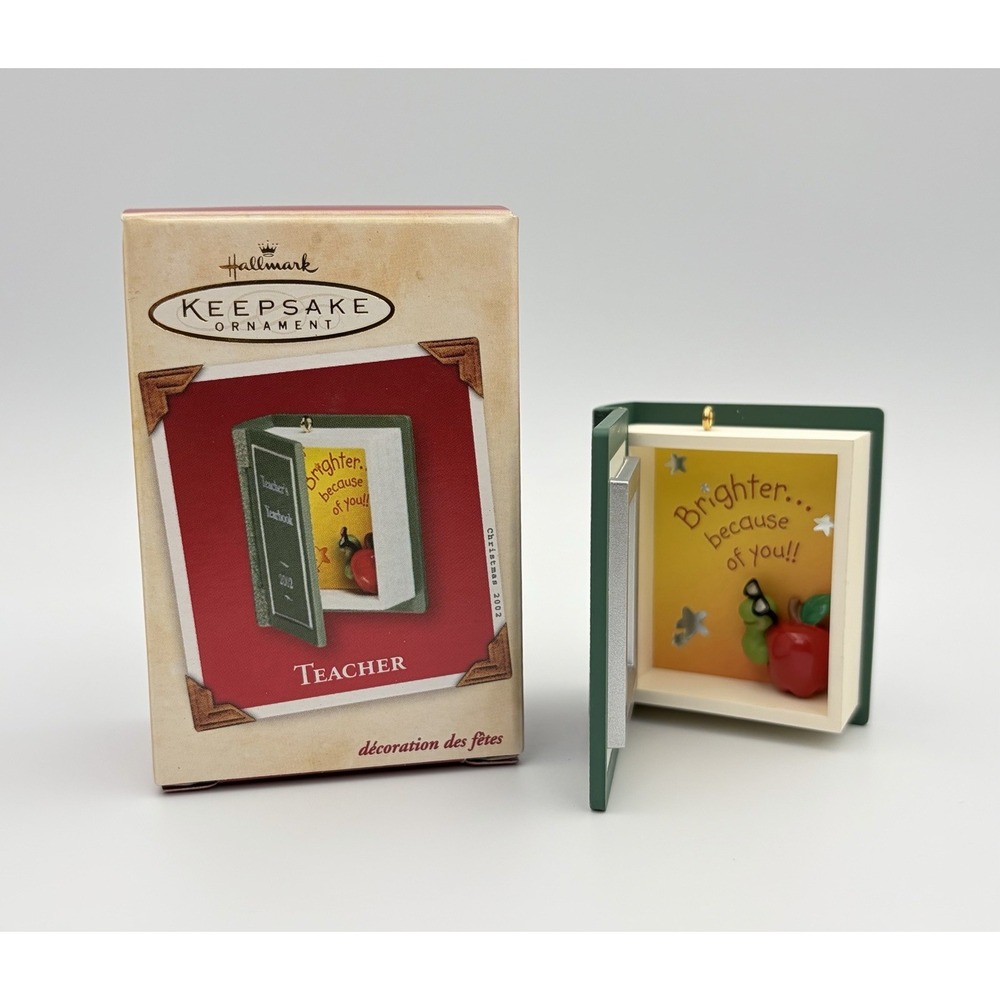 Hallmark Keepsake Ornament Teacher's Yearbook 2002 Book School QX8973 Vintage